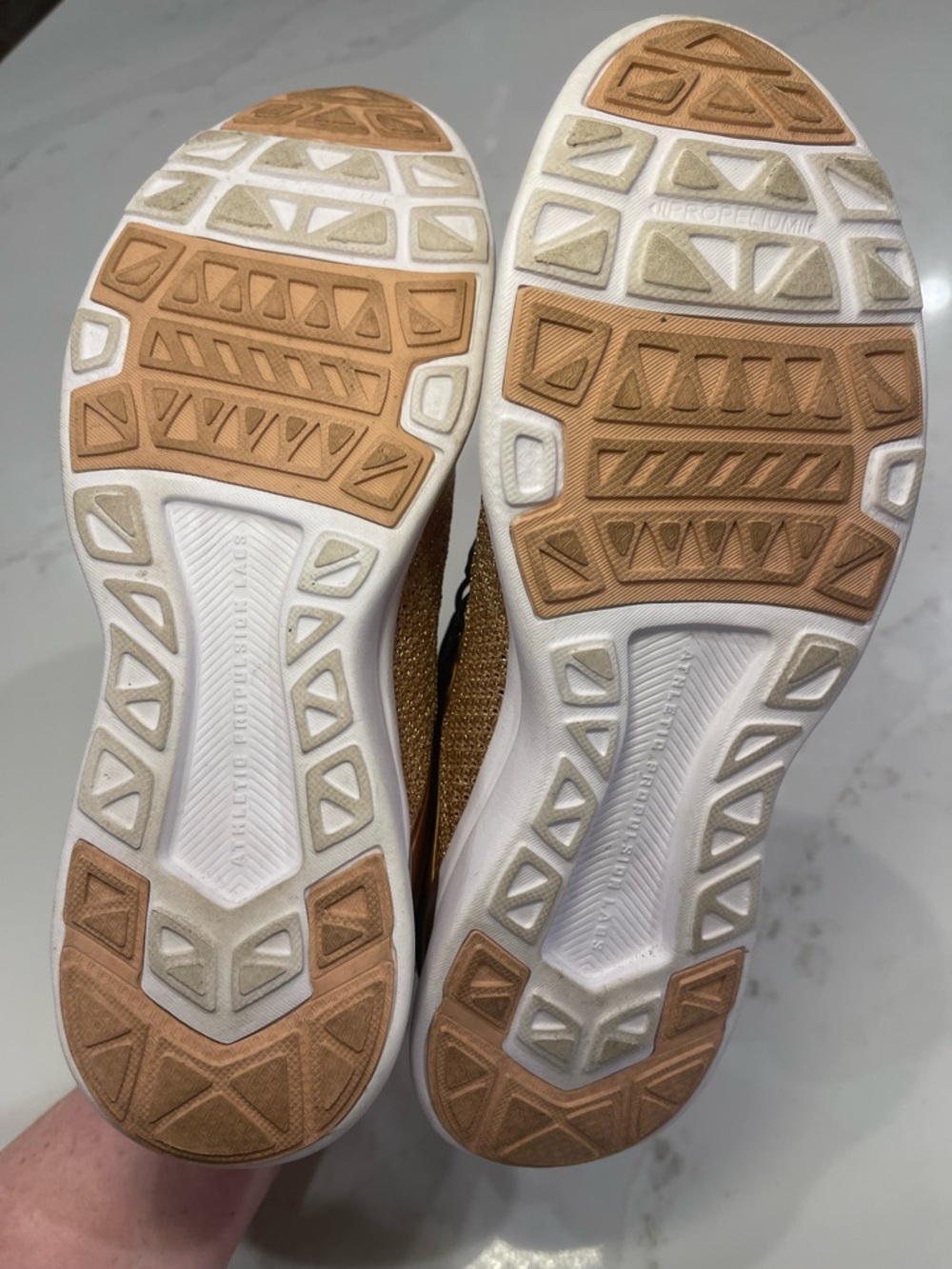 APL TechLoom Tracer women's sneakers in a rose gold and black knit colorway - Picture 11 of 16